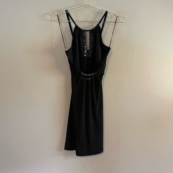 VTG Guess Embellished Halter Mini Dress in Black | SZ S - Picture 4 of 17